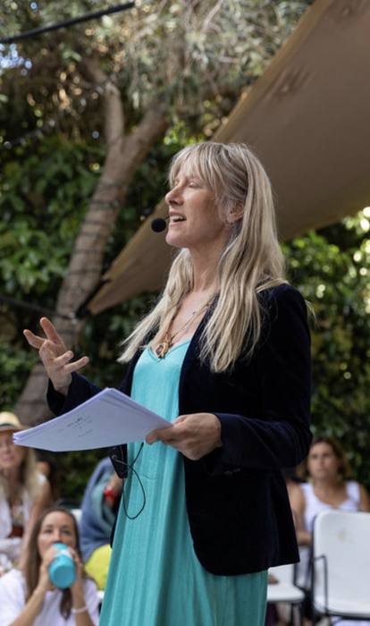 Lara teaching in the morning circle