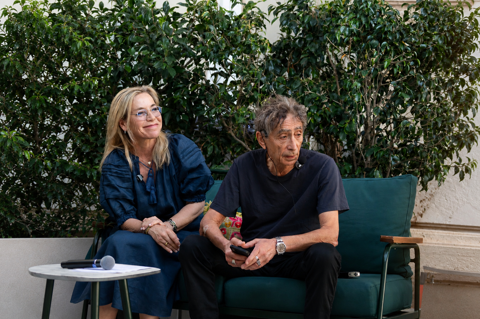 Lara Tambacopoulou and Dr Gabor Maté in conversation at Spetses